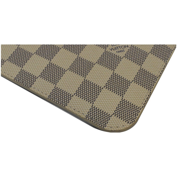 LOUIS VUITTON Neverfull MM Damier Azur Pochette Wristlet Pouch White