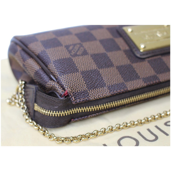 Louis Vuitton Pochette Eva Damier Ebene Clutch front view