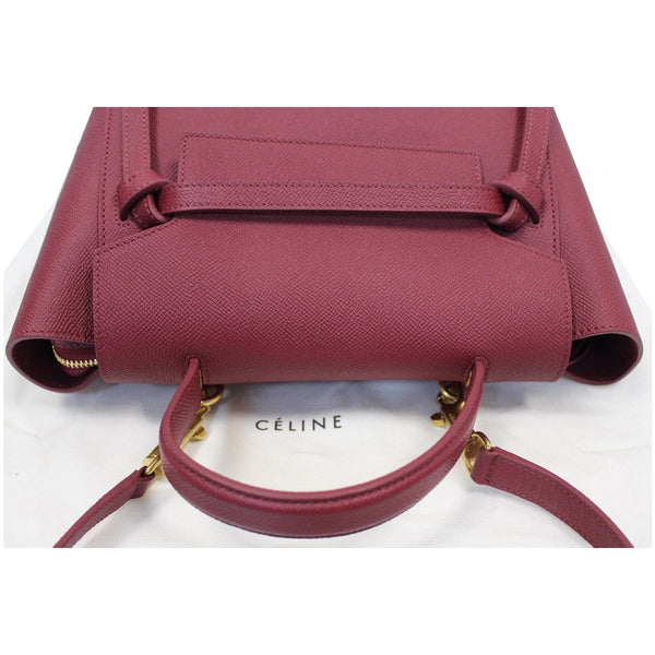 CELINE Micro Belt Grained Calfskin 2Way Shoulder Bag Ruby