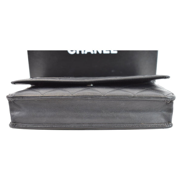 CHANEL Cambon Ligne Quilted Leather WOC Clutch Bag Black