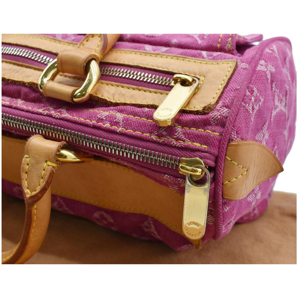 LOUIS VUITTON Neo Speedy Denim Monogram Satchel Bag Pink