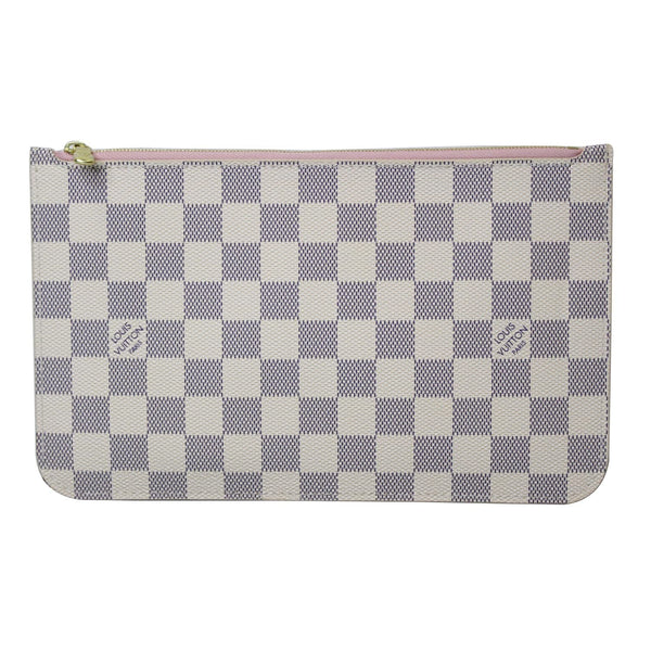 LOUIS VUITTON Pochette Wristlet Pouch Damier Azur Neverfull MM White