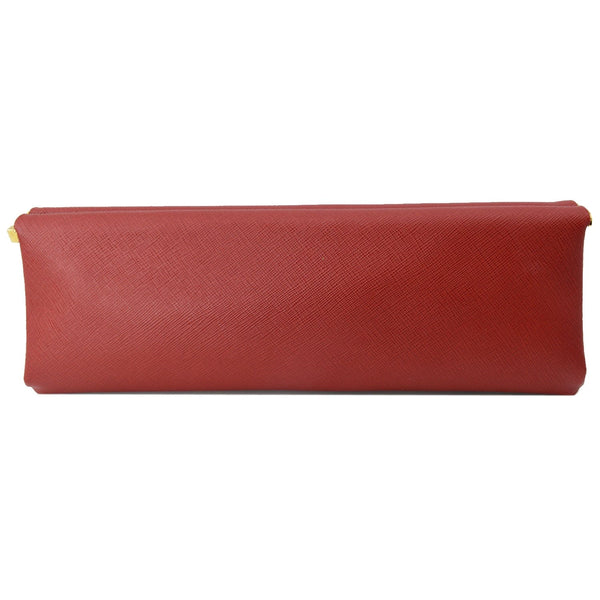 Prada East-West Frame Saffiano Leather Clutch Bag Red | DDH