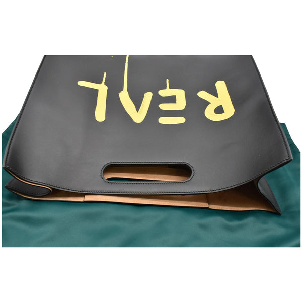 GUCCI Ghost Real Large XL Calfskin Leather Tote Bag Black 415883