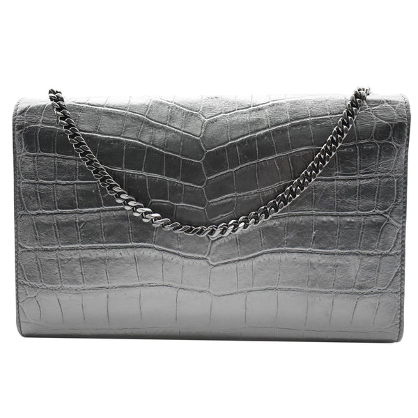 YVES SAINT LAURENT WOC Crocodile-Embossed Shoulder Bag Black - Hot Deals