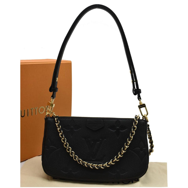 LOUIS VUITTON Multi Pochette Empreinte Leather Accessories Bag Black