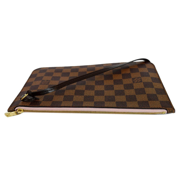 LOUIS VUITTON Wristlet Neverfull MM Damier Ebene Bag - Side View