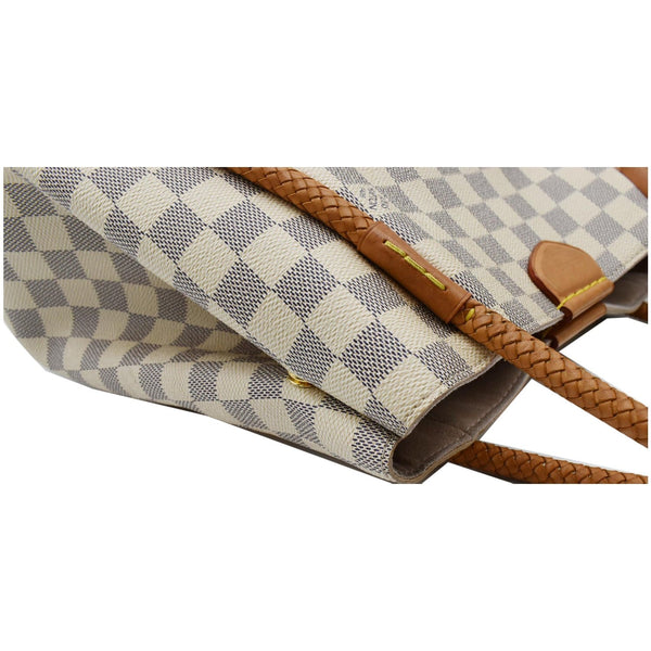 LOUIS VUITTON Propriano Damier Azur Tote Shoulder Bag White