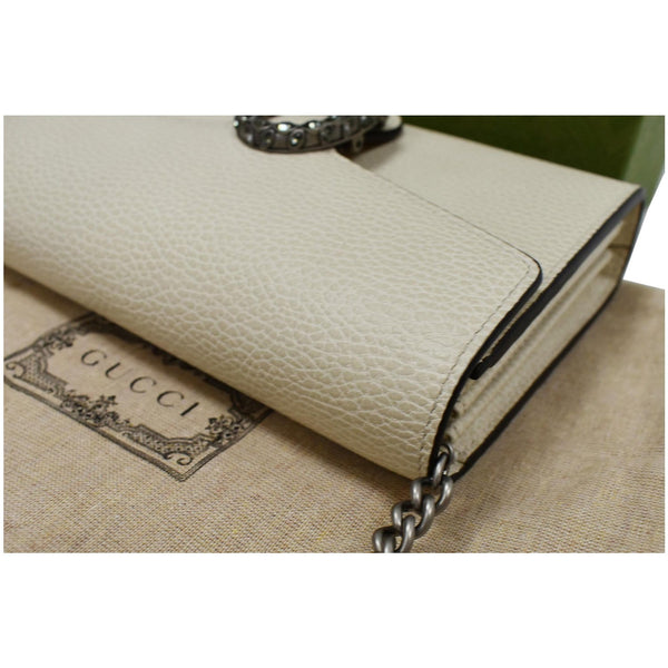 GUCCI Dionysus Mini Leather Chain Shoulder Bag Off White 401231