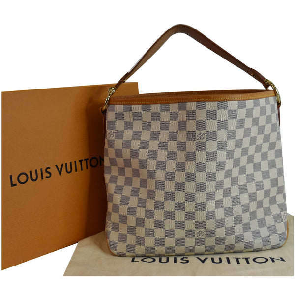 LOUIS VUITTON Delightful PM Damier Azur Hobo Bag White