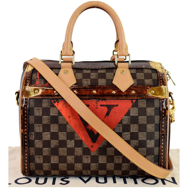 LOUIS VUITTON Time Trunk Speedy 30 Bandouliere Damier Shoulder Bag Black