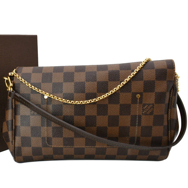 LOUIS VUITTON Favorite MM Damier Ebene Crossbody Bag Brown