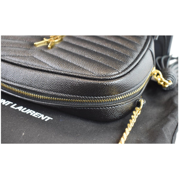 YVES SAINT LAURENT Mini Lou Grain De Poudre Camera Bag Black