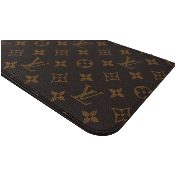 LOUIS VUITTON Neverfull MM Monogram Canvas Pochette Wristlet Pouch Brown