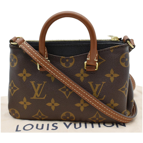 LOUIS VUITTON Nano Pallas Monogram Canvas Crossbody Bag Brown