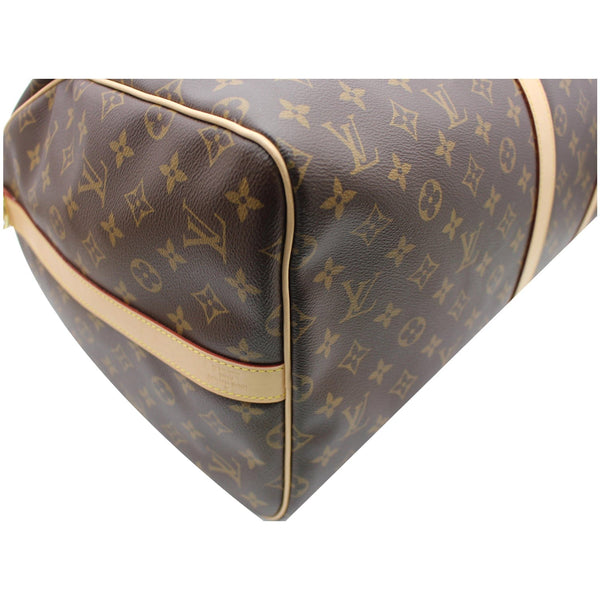LOUIS VUITTON Keepall 55 Bandouliere Monogram Canvas Travel Bag Brown