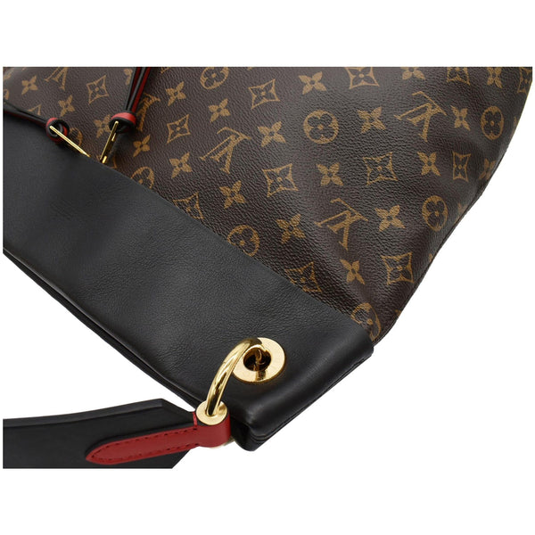 LOUIS VUITTON Tuileries Monogram Canvas Hobo Bag Black