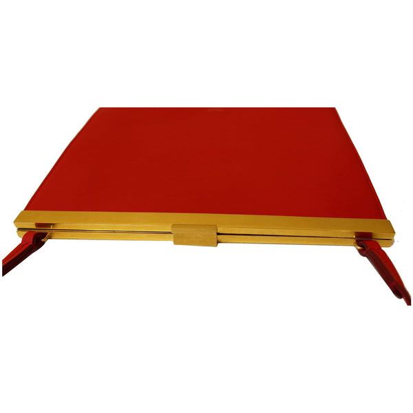 CELINE Mini Clasp Smooth Calfskin Leather Crossbody Bag Red