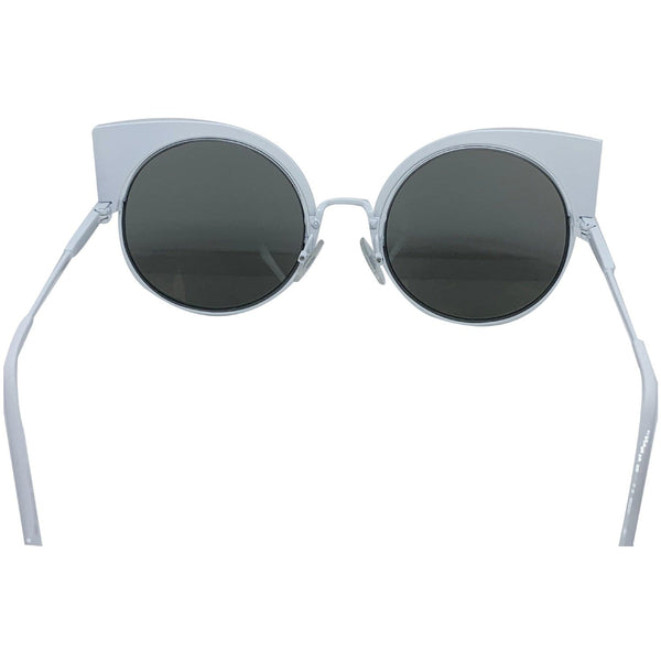 Fendi Women White Sunglasses Grey Silver Lens
