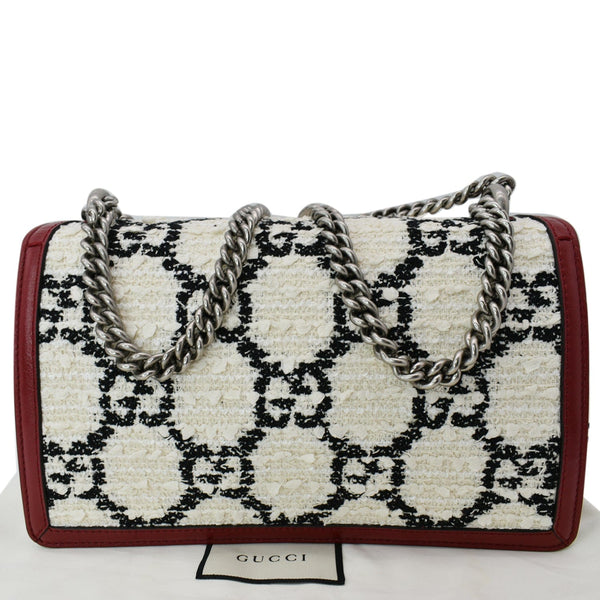 GUCCI Dionysus GG Tweed Small Shoulder Bag Cerise 400249