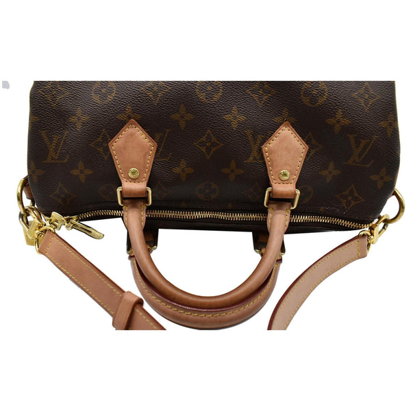 LOUIS VUITTON Speedy 30 Bandouliere Monogram Canvas Shoulder Bag Brown