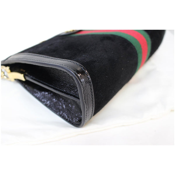 GUCCI Ophidia GG Small Web Suede Leather Shoulder Bag Black 503877