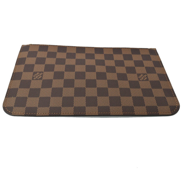 LOUIS VUITTON Neverfull MM Damier Ebene Pochette Wristlet Pouch Brown