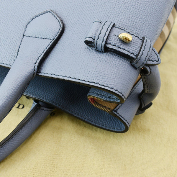 BURBERRY Banner Medium House Check Tote Bag Blue