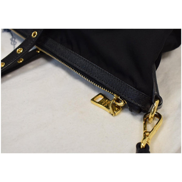 PRADA Tessuto Saffiano Nylon Tote Shoulder Bag Black