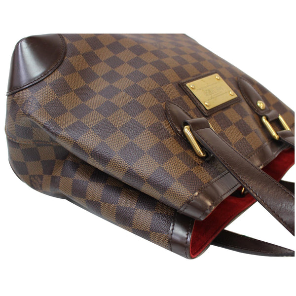 Front Logo LV Hampstead PM Damier Ebene Shoulder Bag