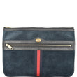 GUCCI Ophidia GG Suede Leather Pouch Clutch Bag Navy Blue 517551