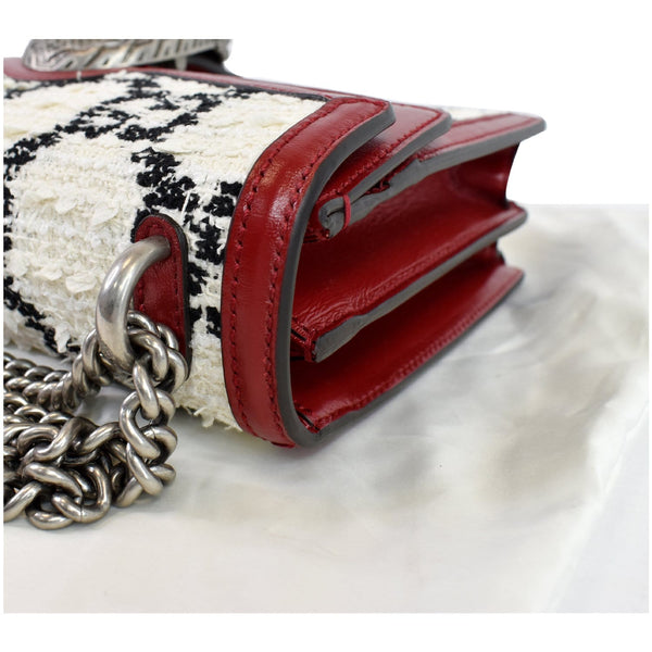 GUCCI Dionysus GG Tweed Small Shoulder Bag Cerise 400249