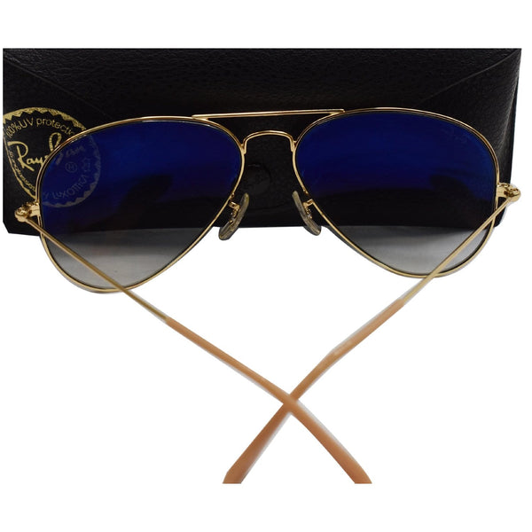 RAY-BAN Aviator RB3025 Gold Frame Light Blue Gradient Sunglasses