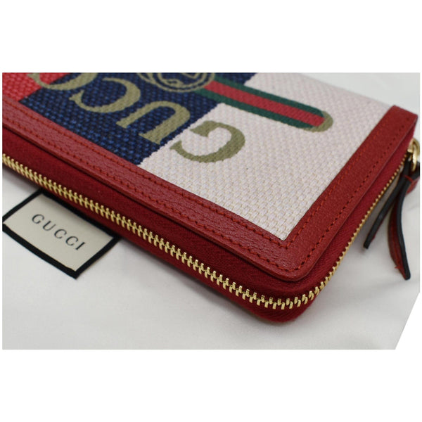 GUCCI Web Stripe Canvas Zippy Wallet Multicolor 524790