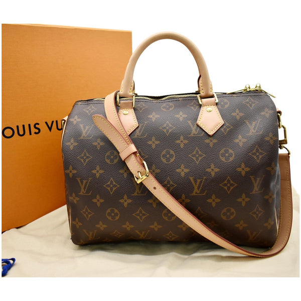 LOUIS VUITTON Speedy 30 Bandouliere Monogram Canvas Shoulder Bag Brown