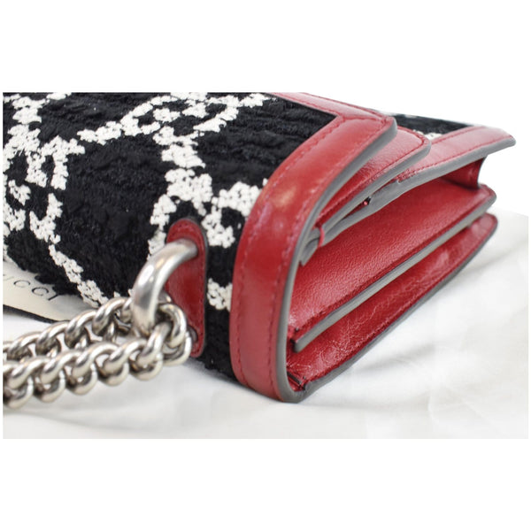 GUCCI Dionysus GG Tweed Small Shoulder Bag Cerise 400249