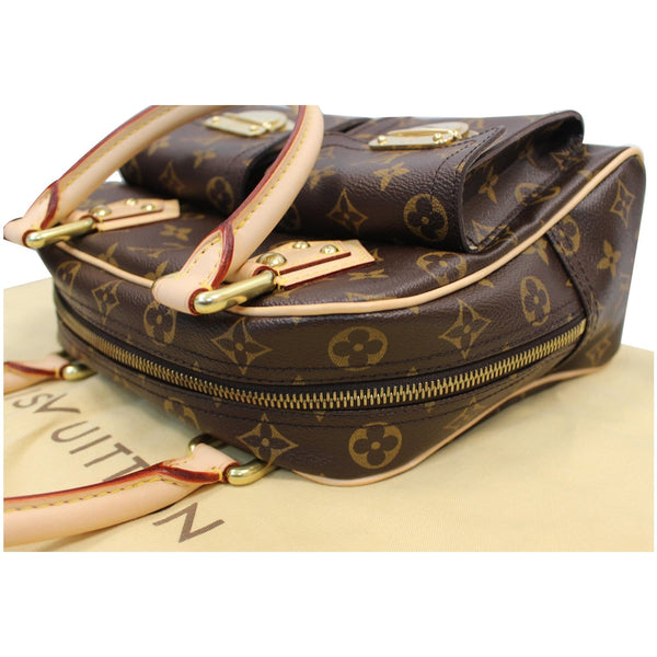 LOUIS VUITTON Manhattan PM Monogram Canvas Satchel Bag Brown