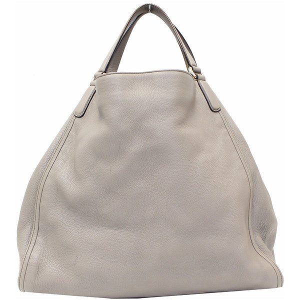 GUCCI Soho Leather Large Tote Shoulder Bag Taupe