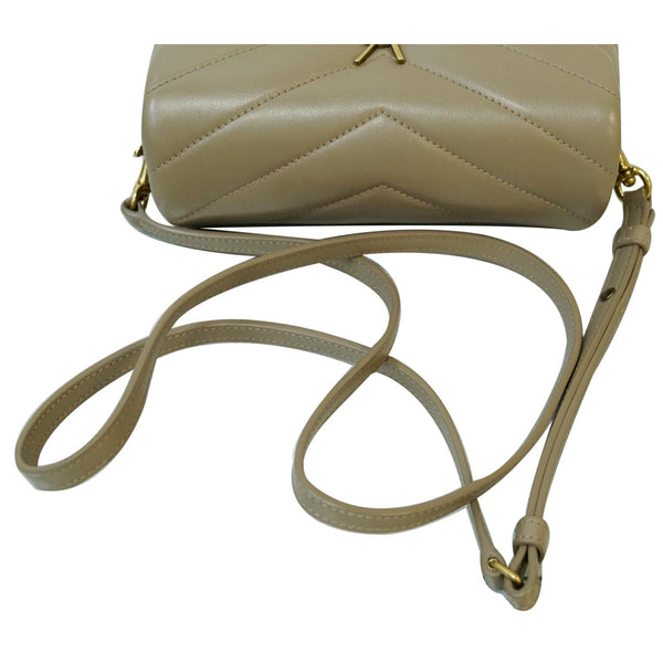 YVES SAINT LAURENT Matelasse Loulou Toy Calfskin Crossbody Bag Taupe