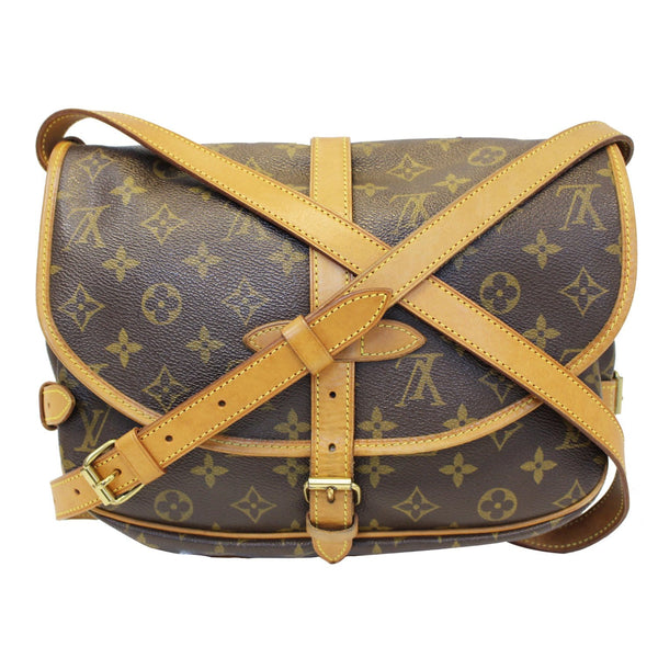 LOUIS VUITTON Saumur 30 Monogram Canvas Shoulder Bag Brown-US