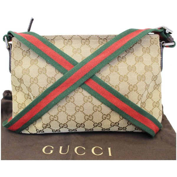 GUCCI GG Canvas Web Shoulder Crossbody Bag Beige 189749-US