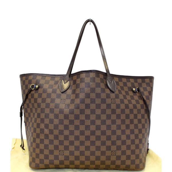 LOUIS VUITTON Neverfull GM Damier Ebene Brown Tote Shoulder Bag-US