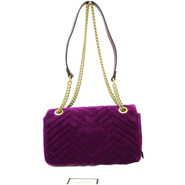 GUCCI GG Marmont Velvet Small Shoulder Bag Purple 443497