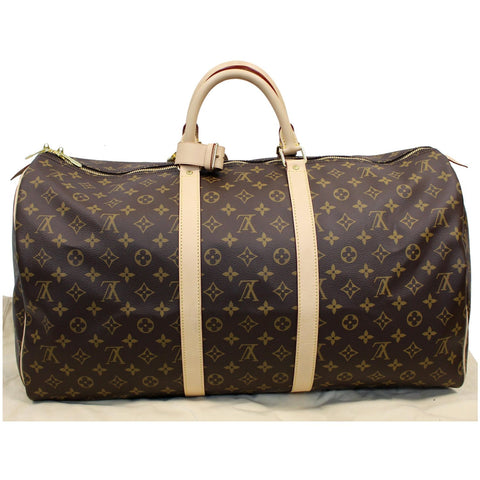 Louis Vuitton Keepall 55 Monogram Canvas Bostan Bag full view