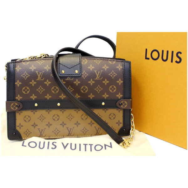 LOUIS VUITTON Trunk Clutch Reverse Monogram Crossbody Bag Brown