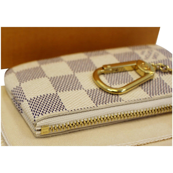 LOUIS VUITTON Key Coin Pouch Damier Azur White