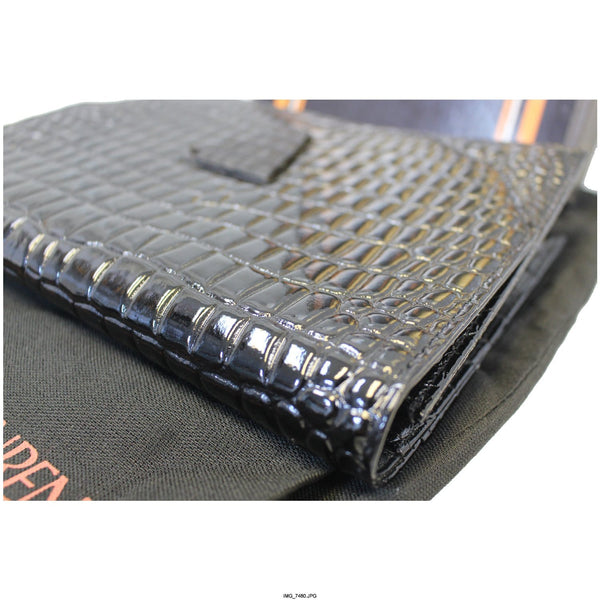 YVES SAINT LAURENT Black Crocodile Leather Clutch Bag-US