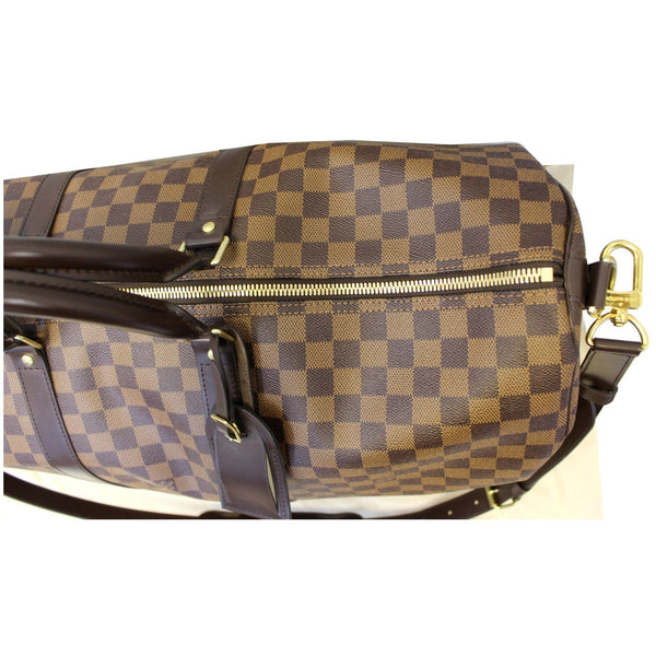 LOUIS VUITTON Keepall 55 Bandouliere Damier Ebene Travel Bag Brown
