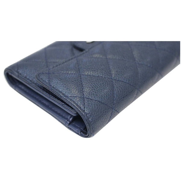 CHANEL Classic Flap Caviar Leather Wallet Navy Blue-US