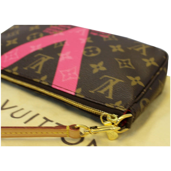 LOUIS VUITTON V Pochette Accessories Monogram Canvas Bag Brown